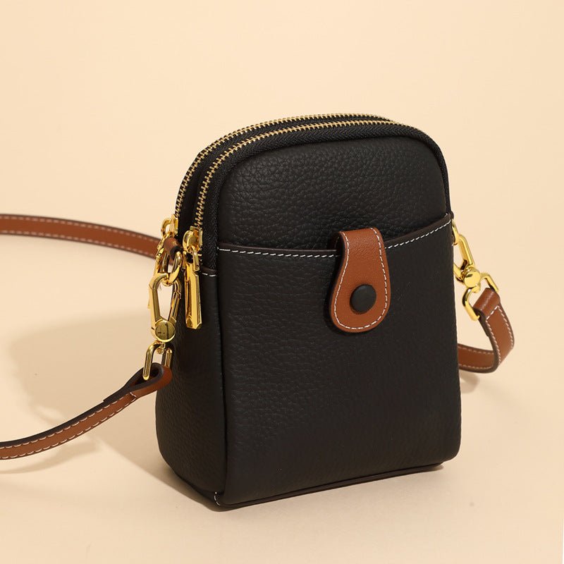 Women's Small Cowhide Leather Mobile Phone Crossbody Bag